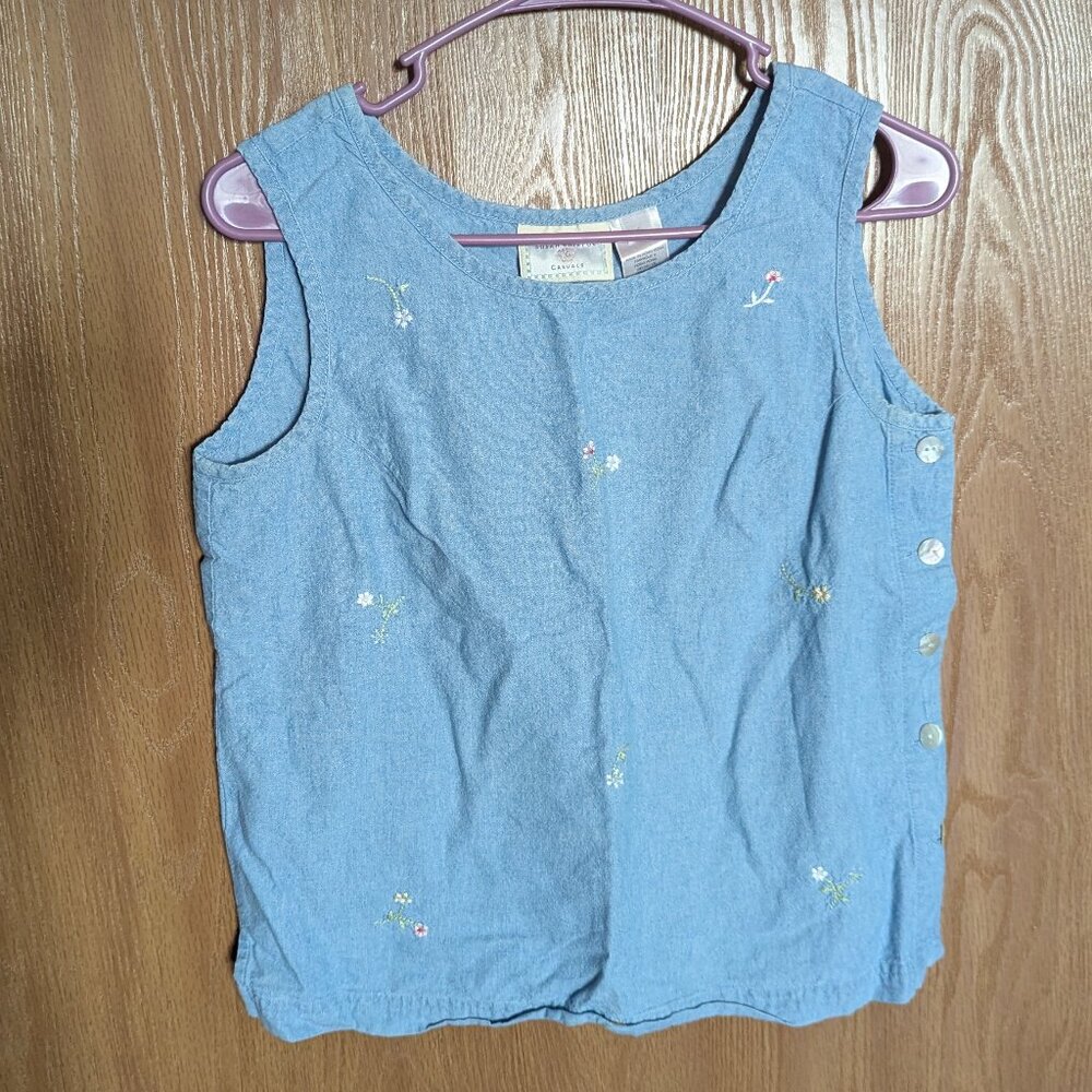 Susan Bristol Embroidered Floral Tank Top